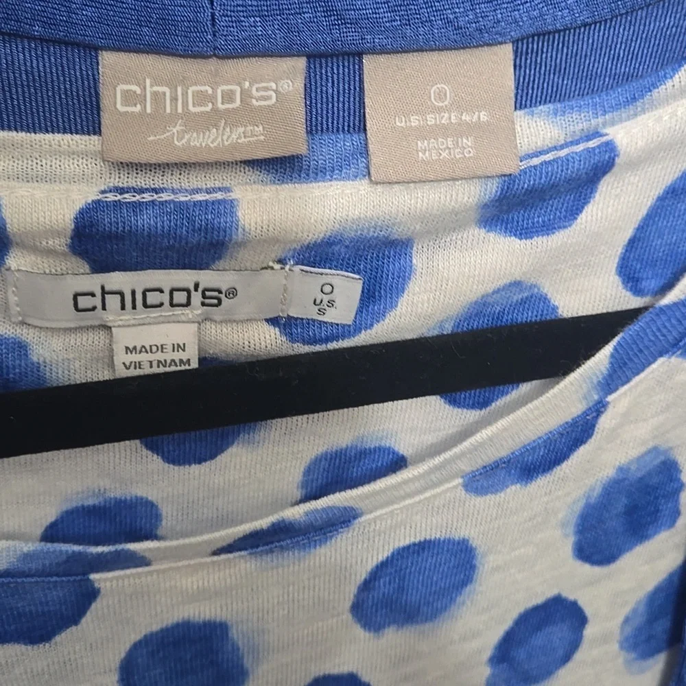 Chico's Southbeach Pantsuit Blue/White Trio - Picture 5 of 10